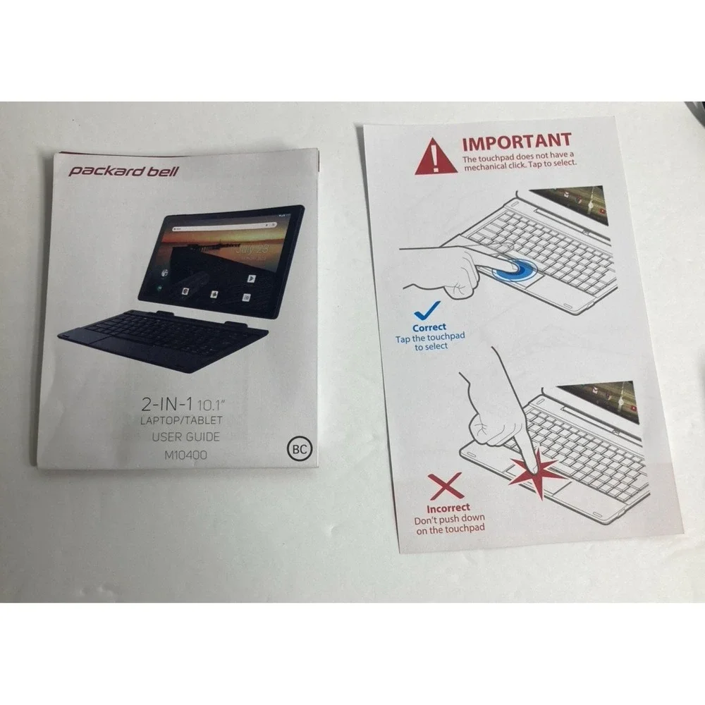 Packard Bell 2 in 1  10.1 in Detachable Laptop Black